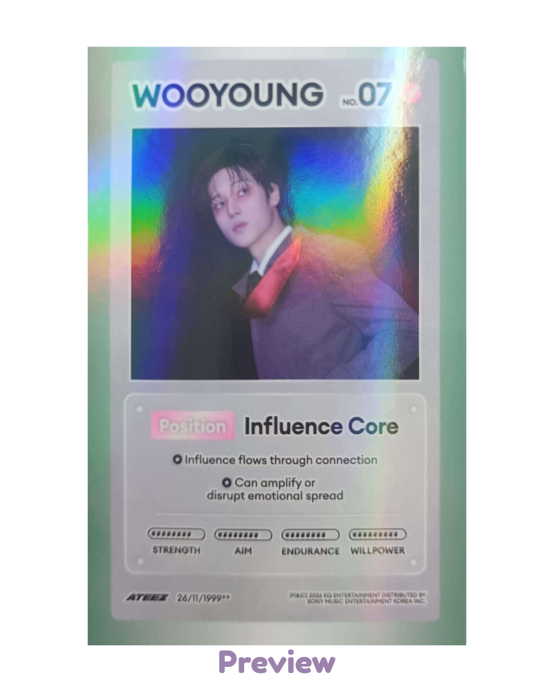 Wooyoung Photobook incl. Diary ver. Character Card Golden Hour part 5 ATEEZ