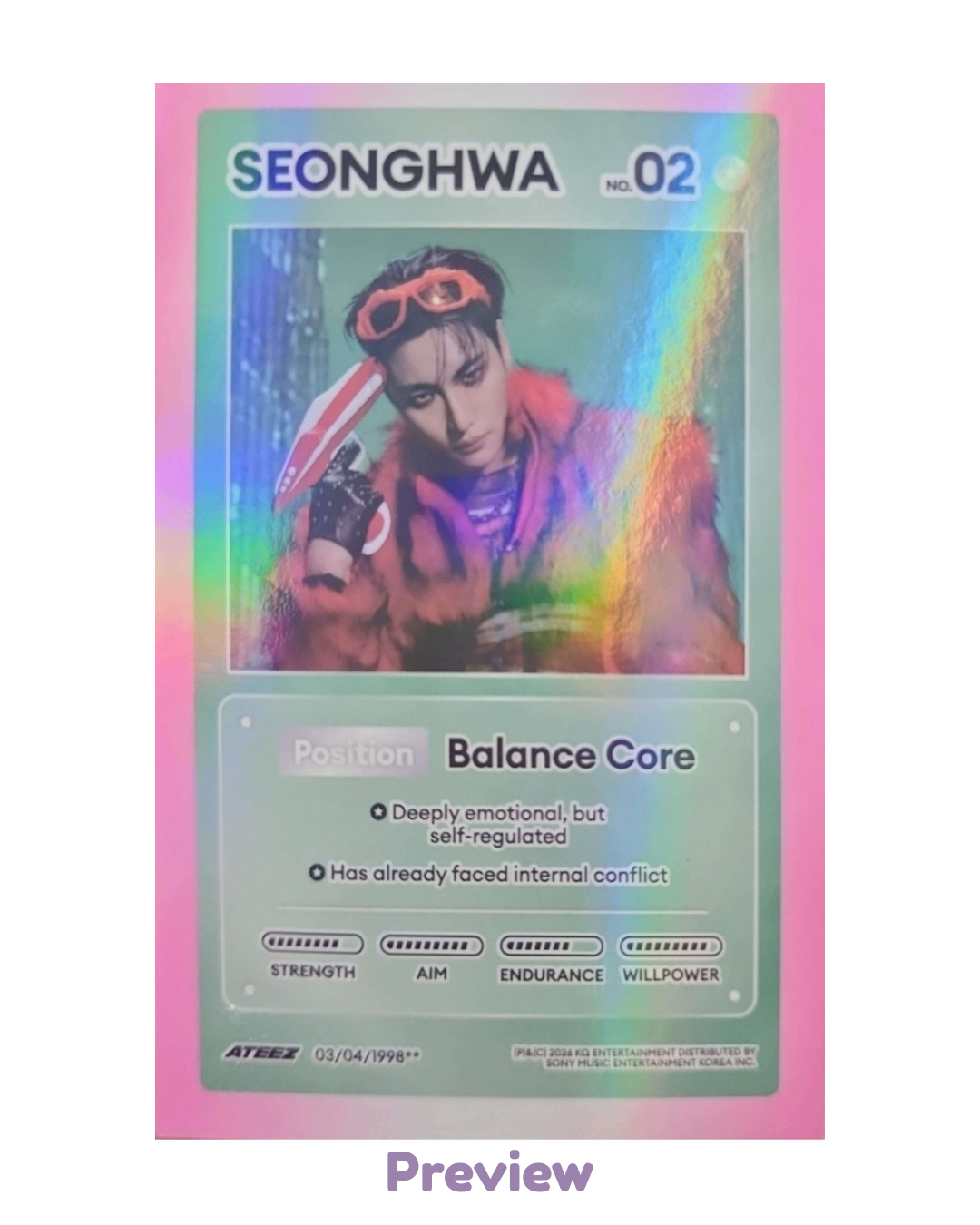 Seonghwa Photobook incl. Z ver. Character Card Golden Hour part 5 ATEEZ
