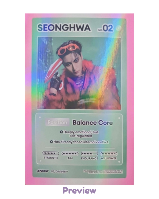 Seonghwa Photobook incl. Z ver. Character Card Golden Hour part 5 ATEEZ