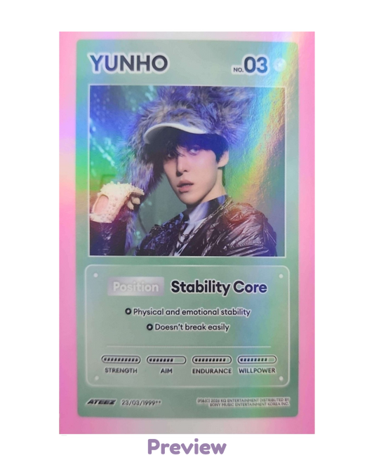 Yunho Photobook incl. Z ver. Character Card Golden Hour part 5 ATEEZ