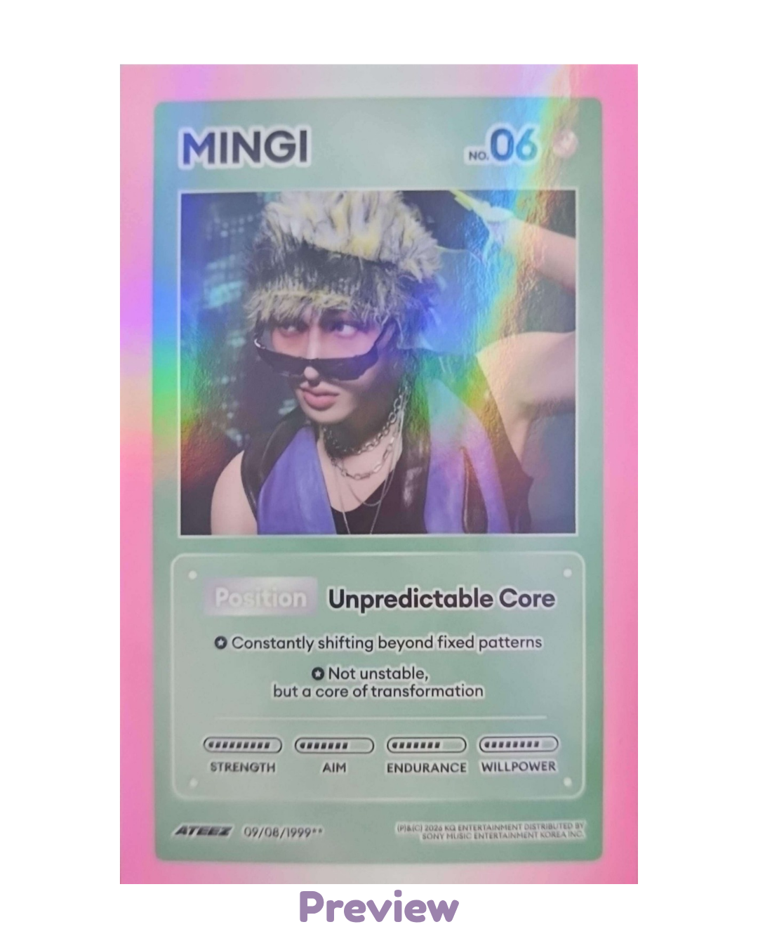 Mingi Photobook incl. Z ver. Character Card Golden Hour part 5 ATEEZ