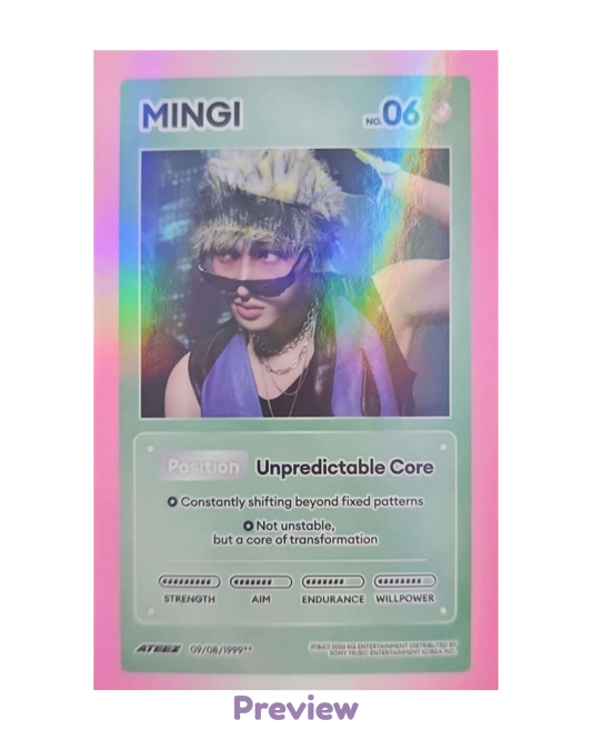 Mingi Photobook incl. Z ver. Character Card Golden Hour part 5 ATEEZ