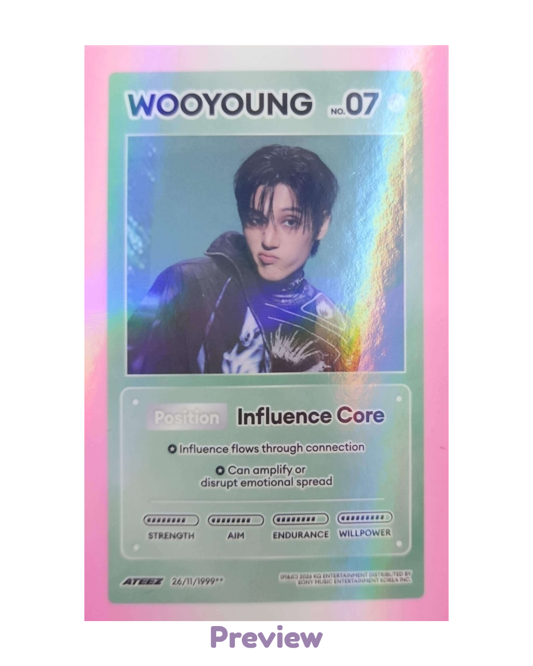 Wooyoung Photobook incl. Z ver. Character Card Golden Hour part 5 ATEEZ