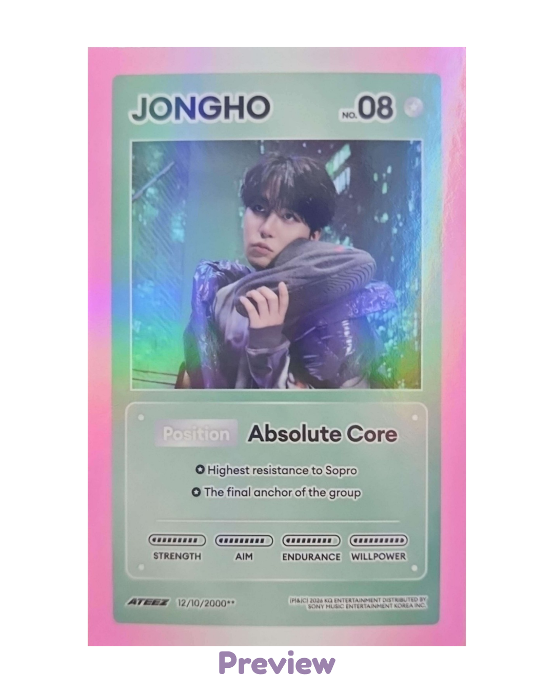 Jongho Photobook incl. Z ver. Character Card Golden Hour part 5 ATEEZ