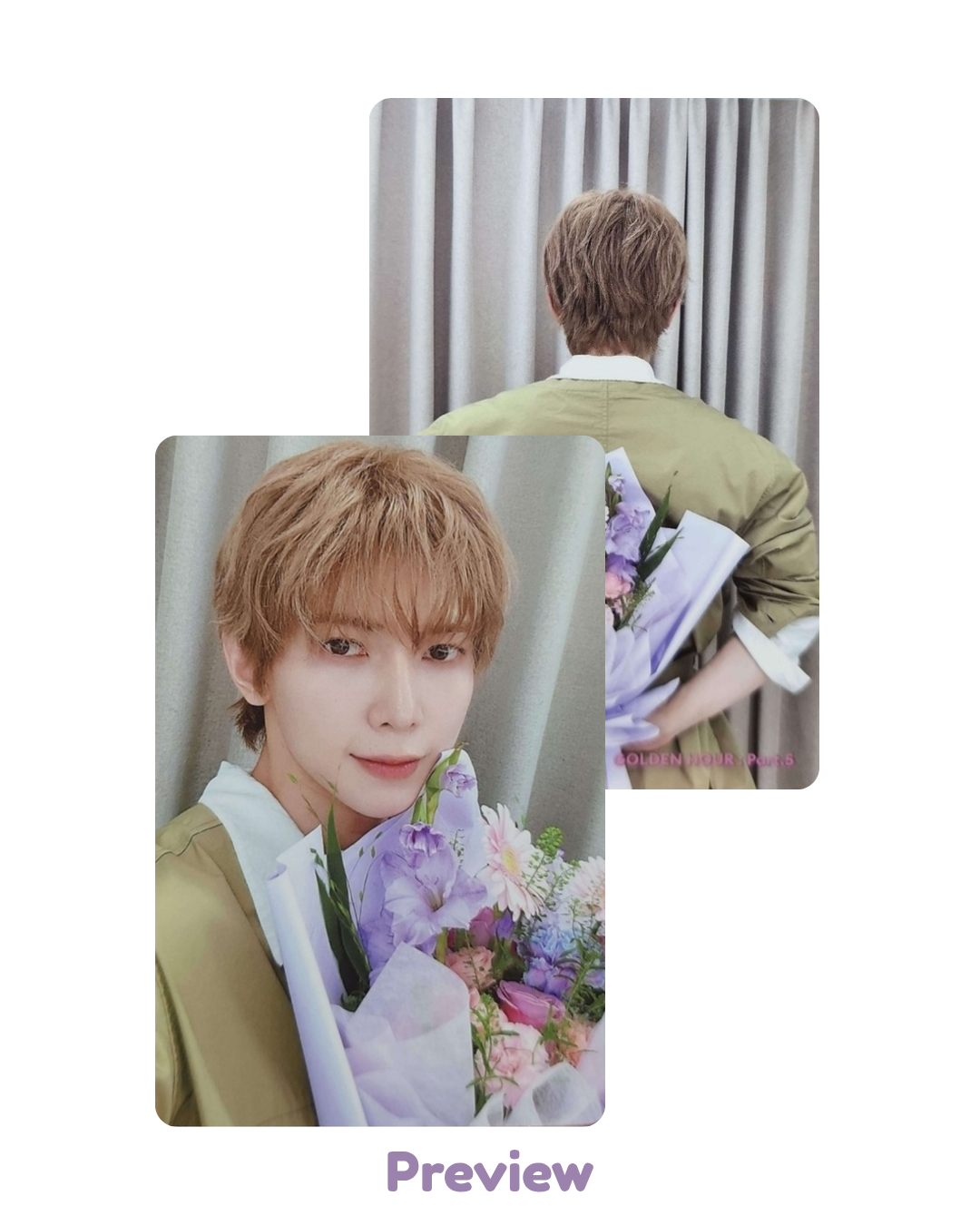 Yeosang Toktoq 1.2 Bouquet ver. POB double-sided Golden Hour part 5 ATEEZ