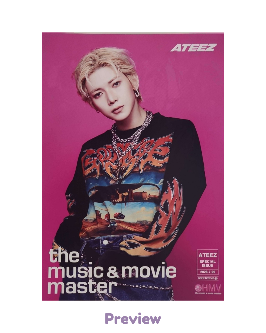 Yeosang HMV Lucky Draw 1.4 Flyer ver. (B5) Japan 5th Single BAD ATEEZ