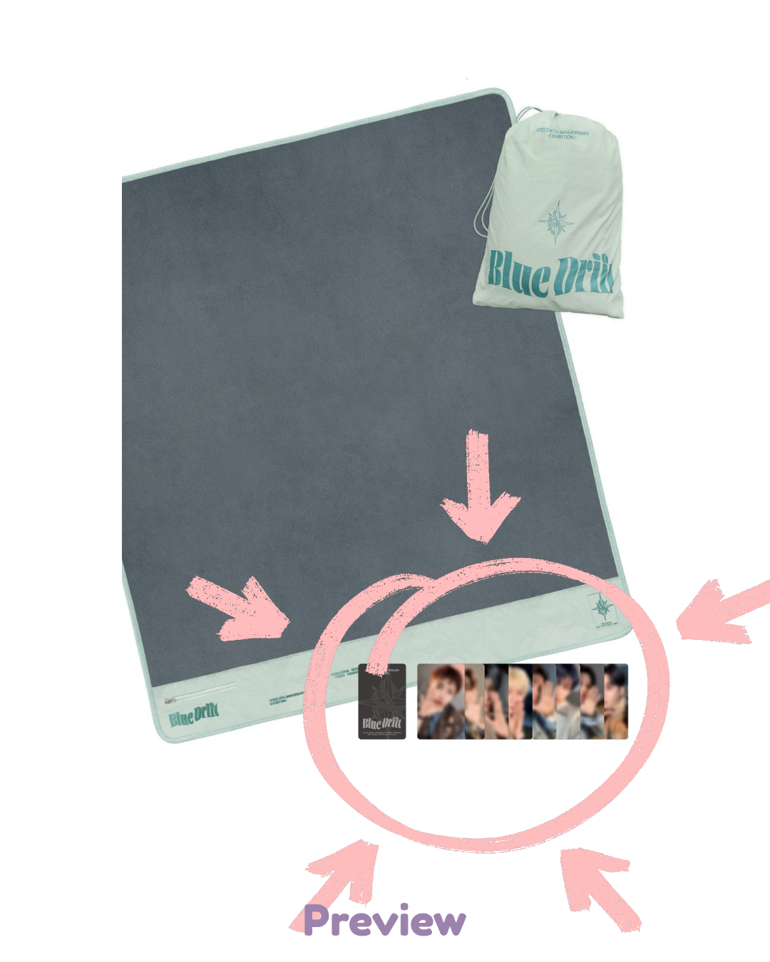 Blue Drift Blanket Merch incl. 8th Anniversary Exhibition ATEEZ