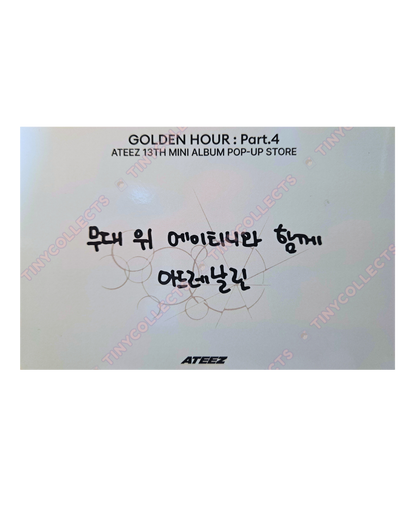 Seonghwa Cafe event set benefit postcard Soundwave Golden Hour part 4 ATEEZ