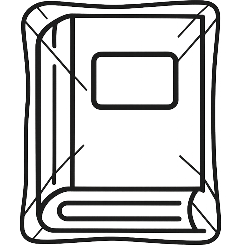 make the plastic wrapping around the book be tighter and less obvious, give it a black-outline-icon look like the book